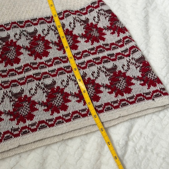 Boho Knit Hooded Tunic XS S Nordic Fair Isle Sweater Dress - Picture 6 of 7